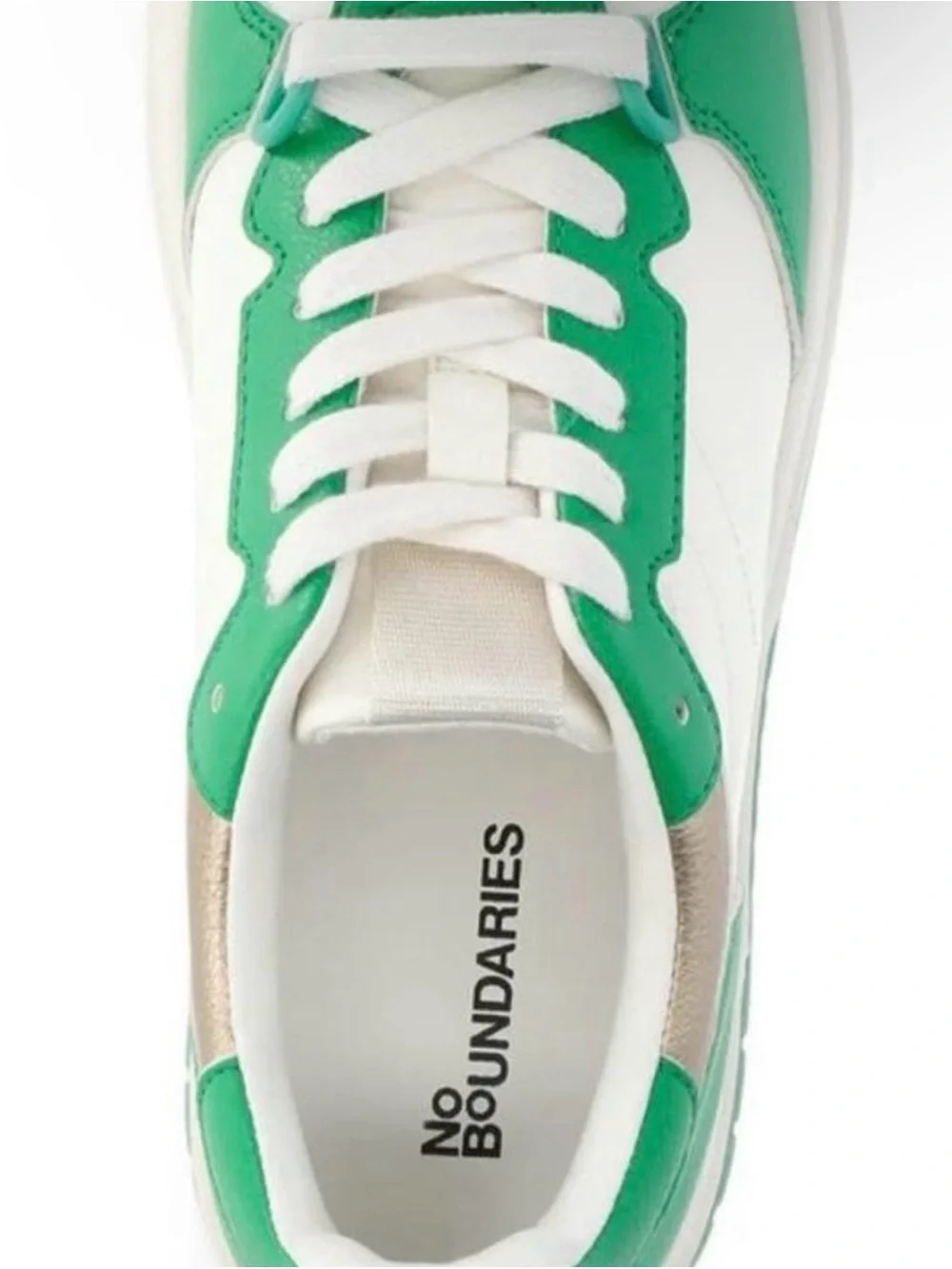 NWT Women’s Size 11 White Green Color Block Lifestyle Sneakers